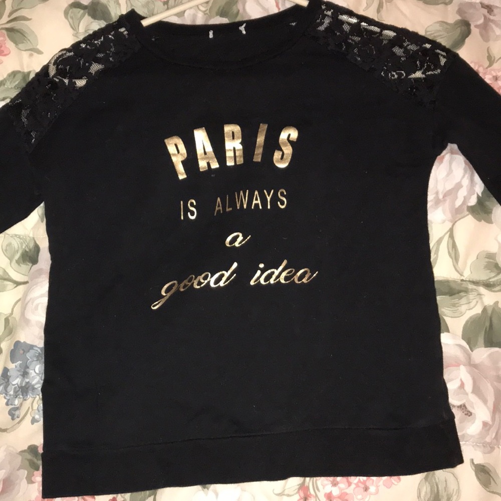 Black and gold long sleeve sweater
